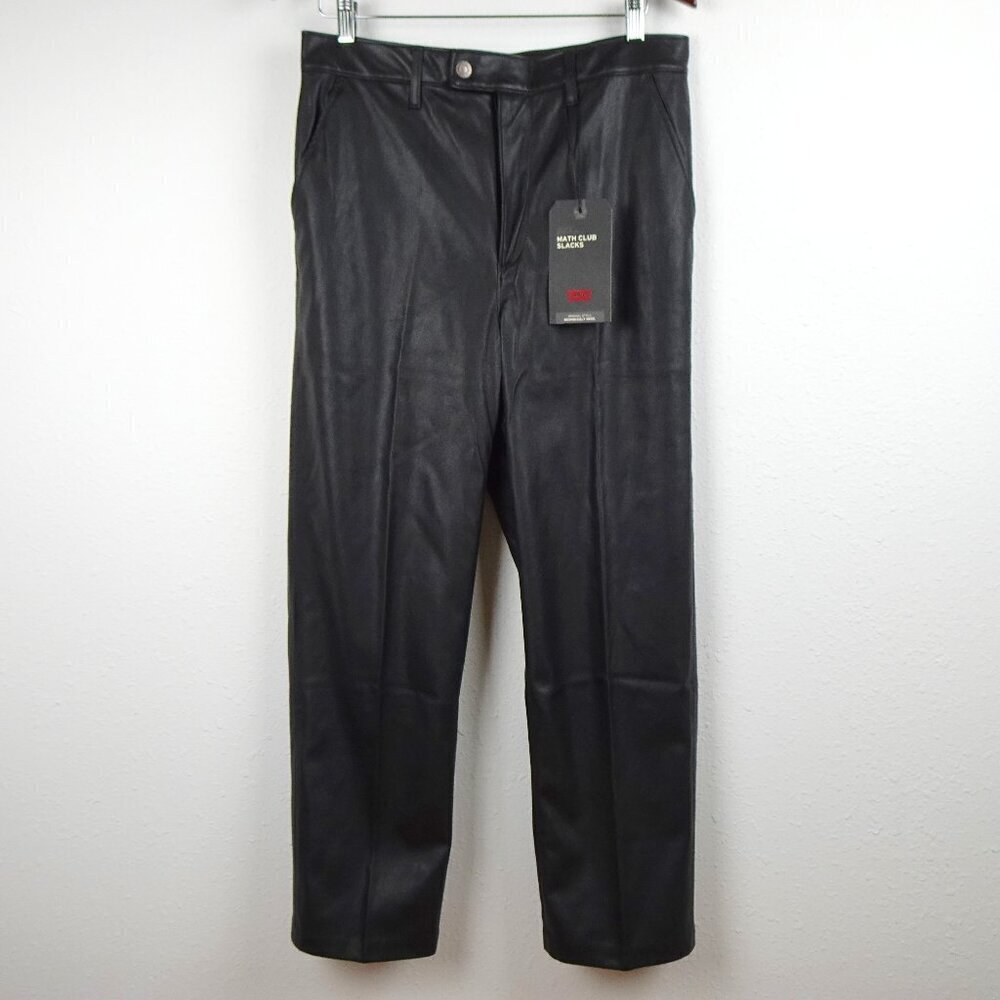 Levi's Faux Leather Pants Women's Size 31x27 Black Trousers Math Club Vegan